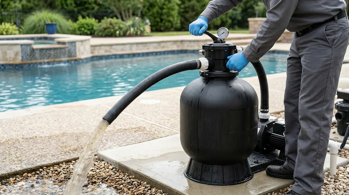 pool filter backwashing