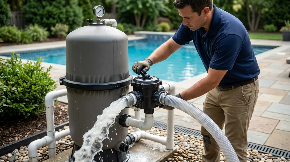 pool filter backwashing