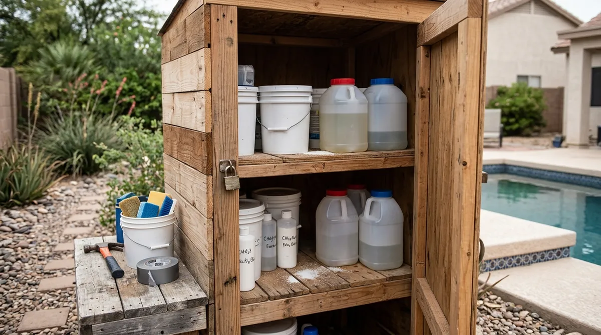 pool chemical storage