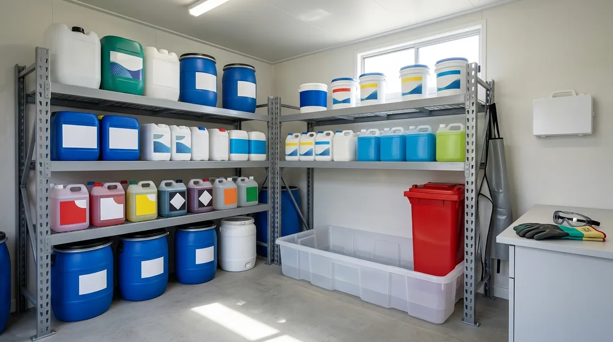 pool chemical storage