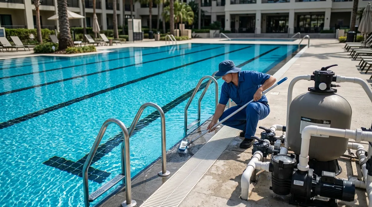 commercial pool cleaning