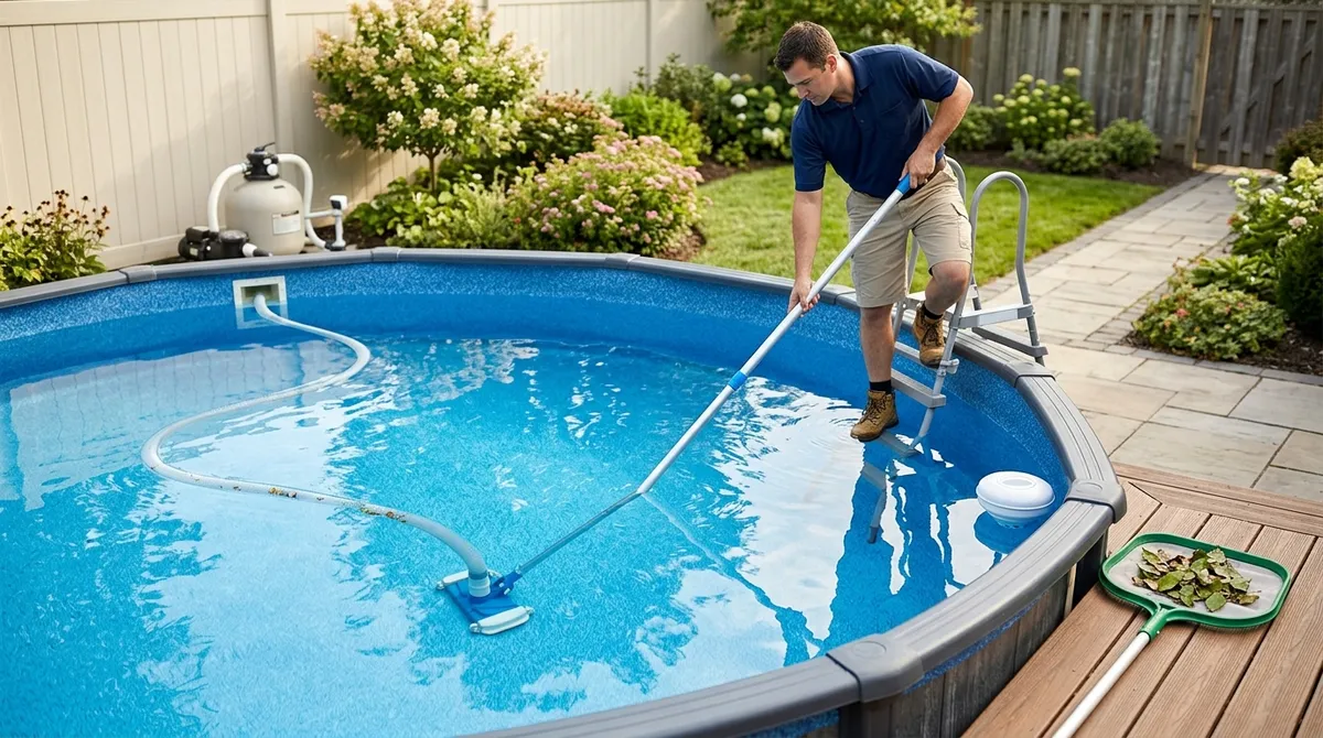 above ground pool cleaning service