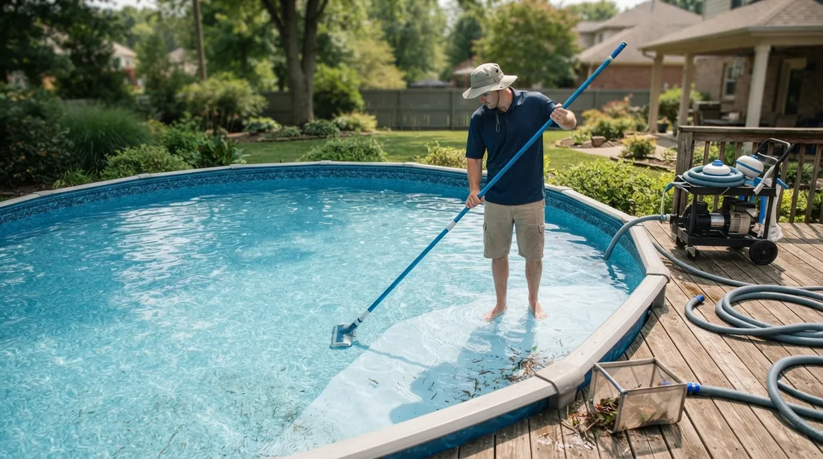 above ground swimming pool cleaning service